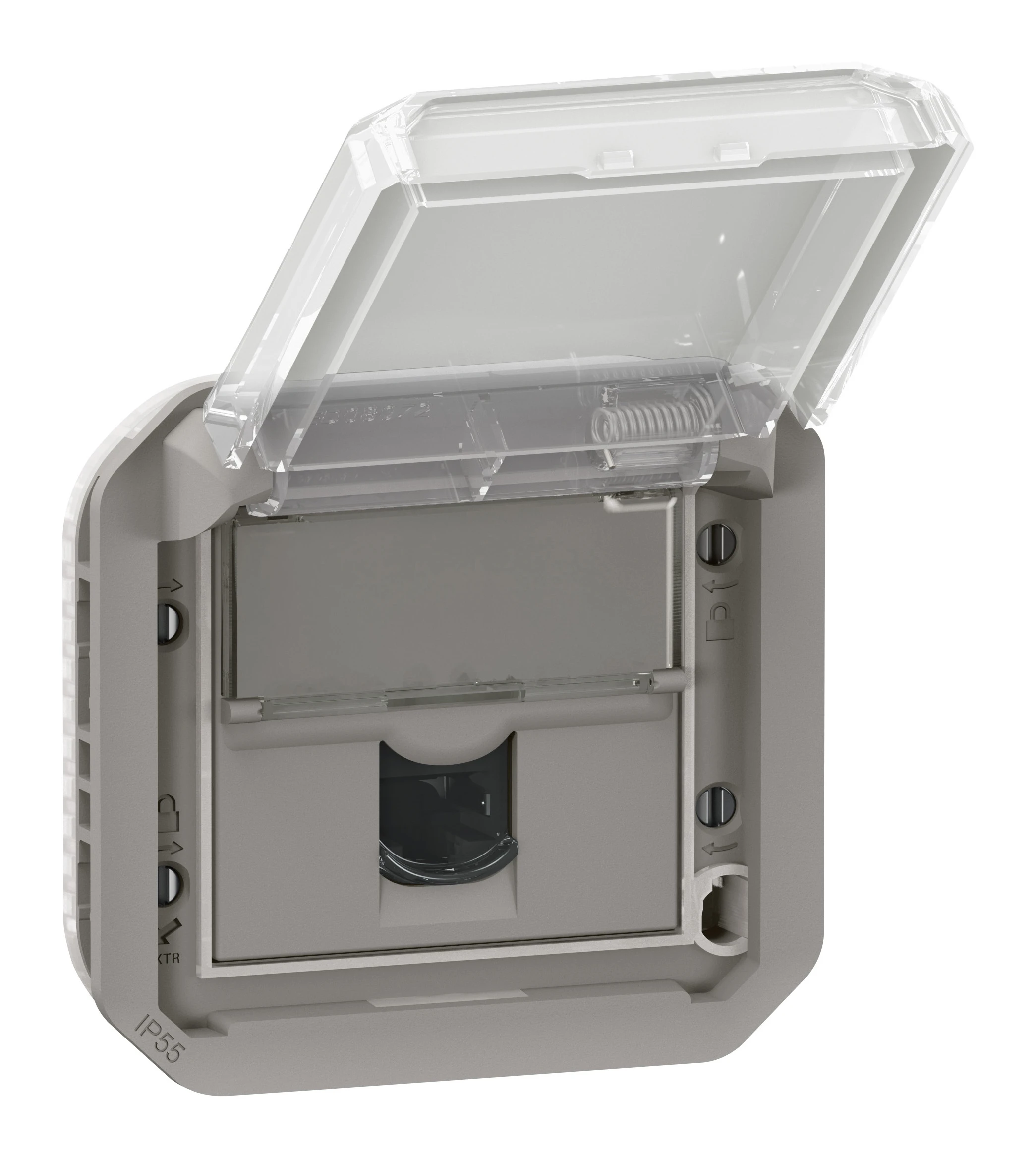 Legrand Plexo RJ45 data outlet — IP55, Grey — 069559L