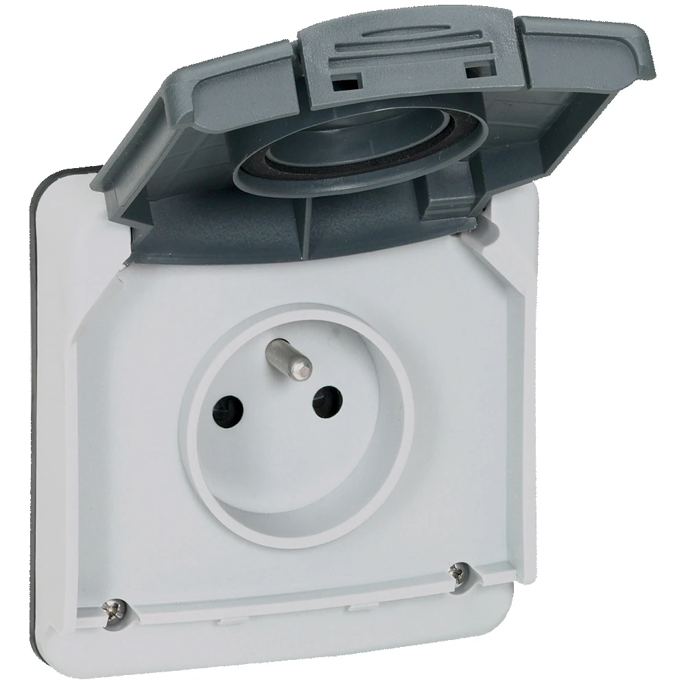Legrand Plexo socket outlet — 16A, 250V, Grey — 090486
