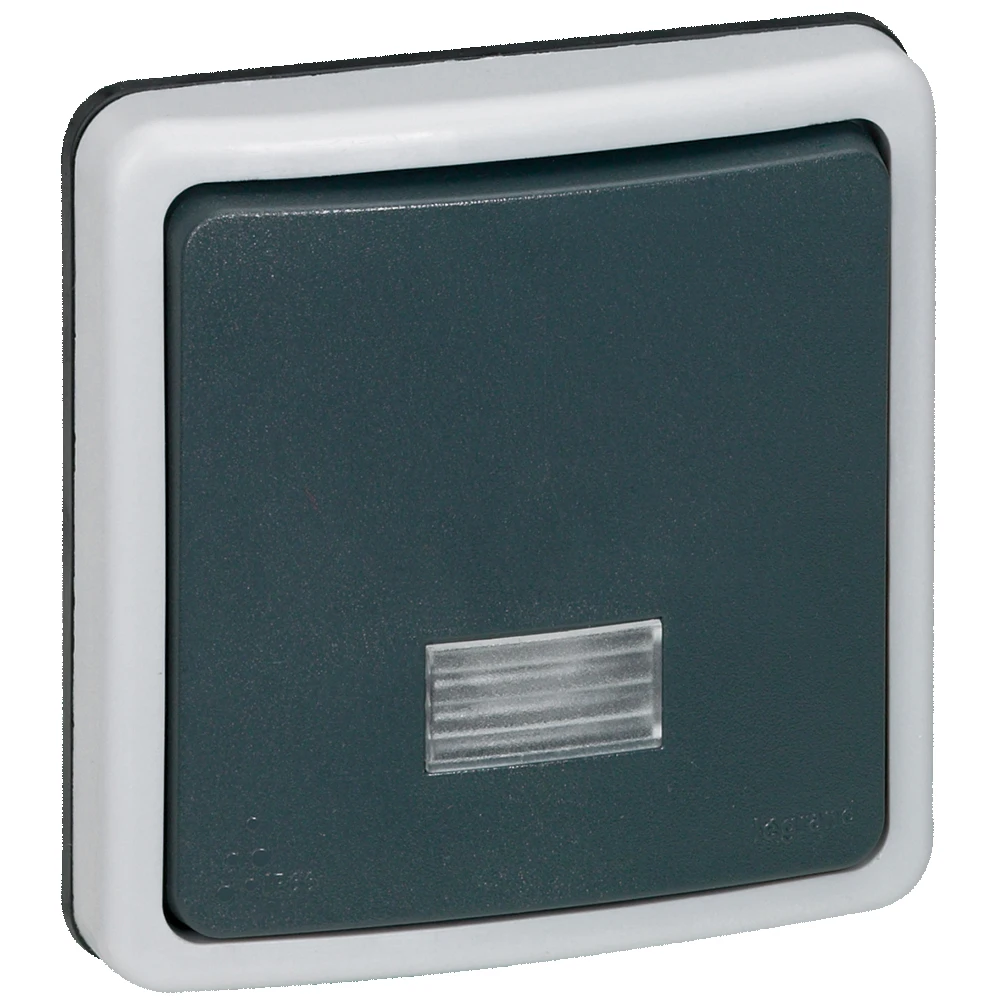 Interrupteur ou va-et-vient bipolaire étanche à voyant 10A Plexo IP66 composable - gris — Legrand — 090484