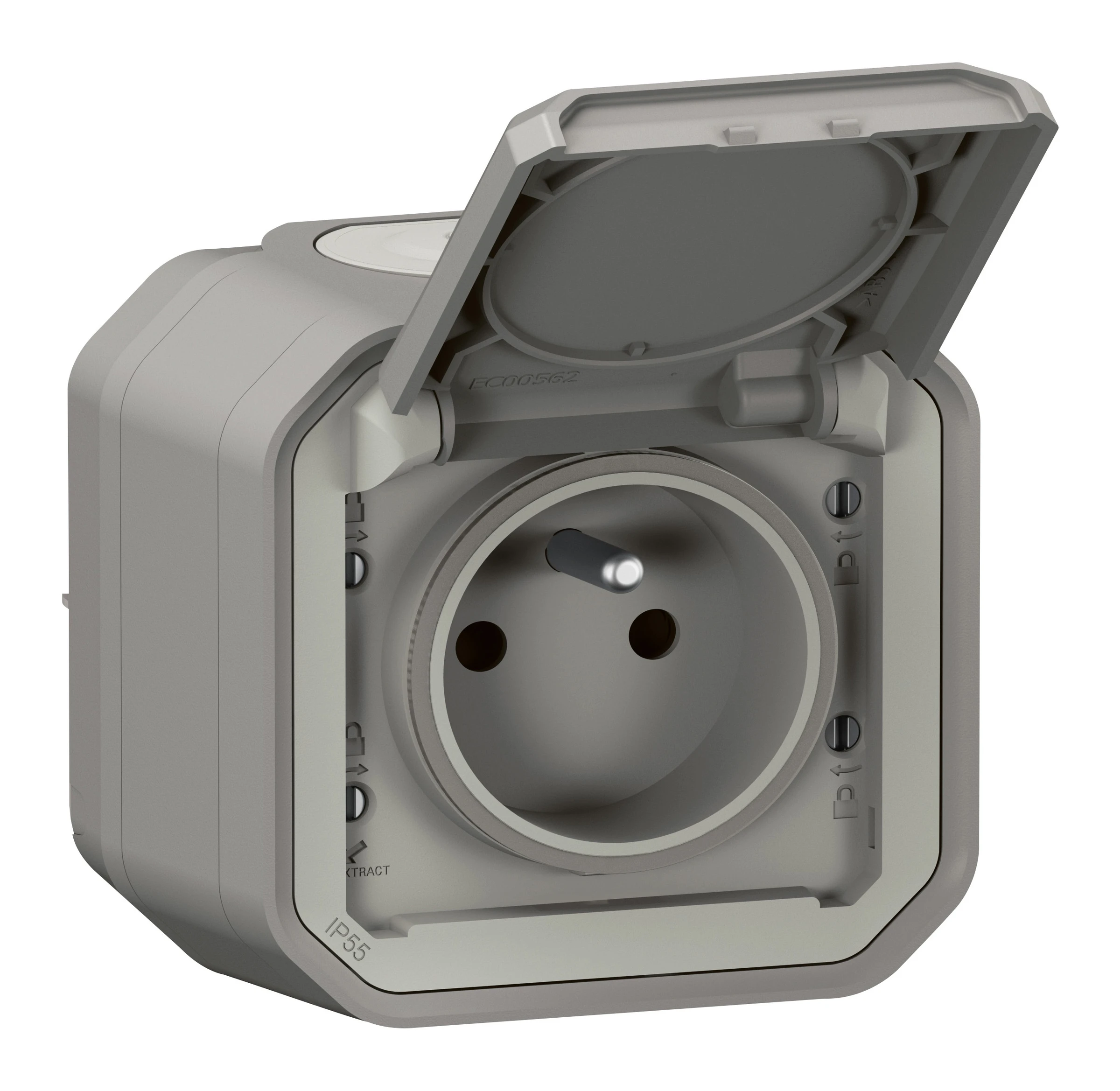Legrand Plexo socket outlet — 16A, 250V, Grey — 069731L