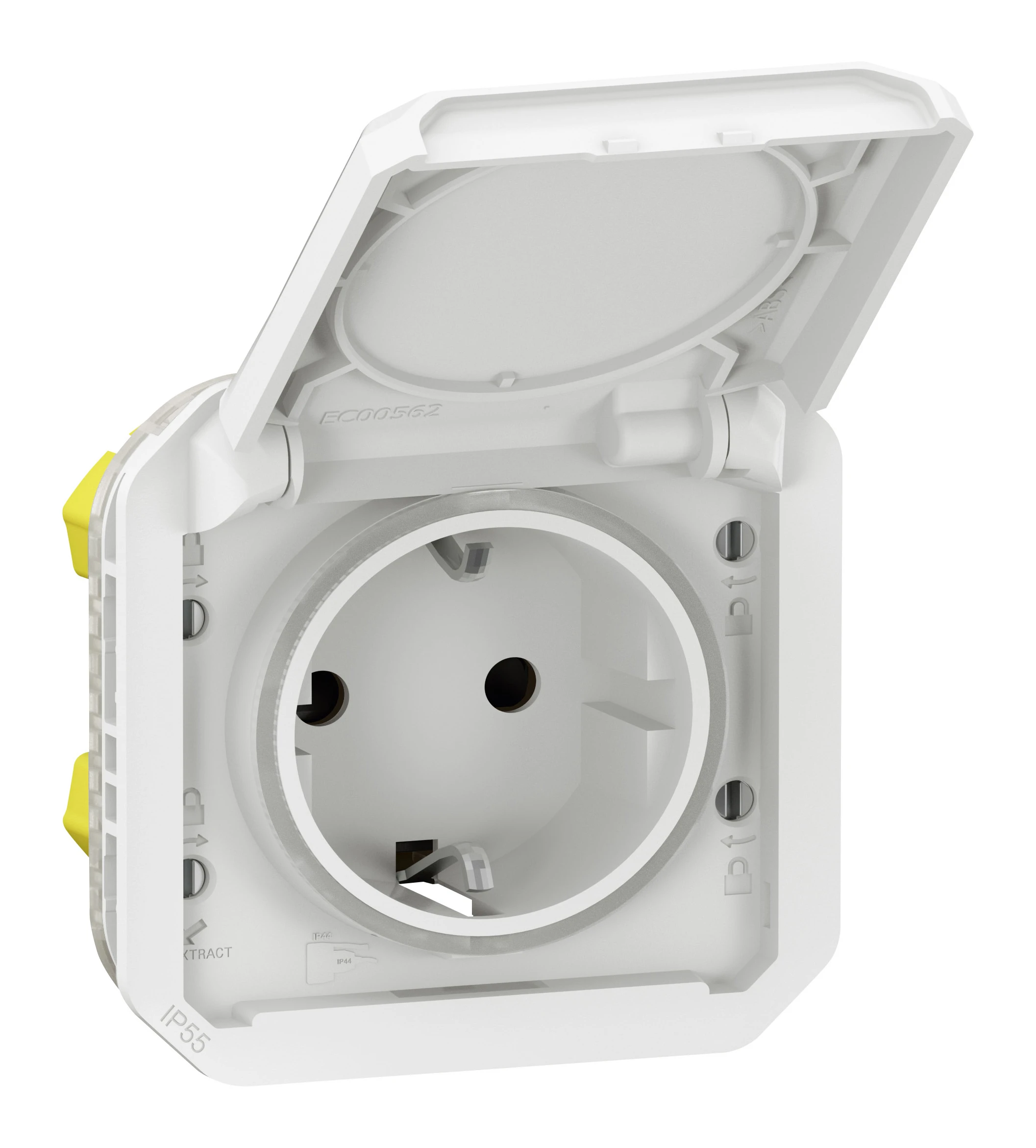 Legrand Plexo socket outlet — 16A, 250V, White — 069640L