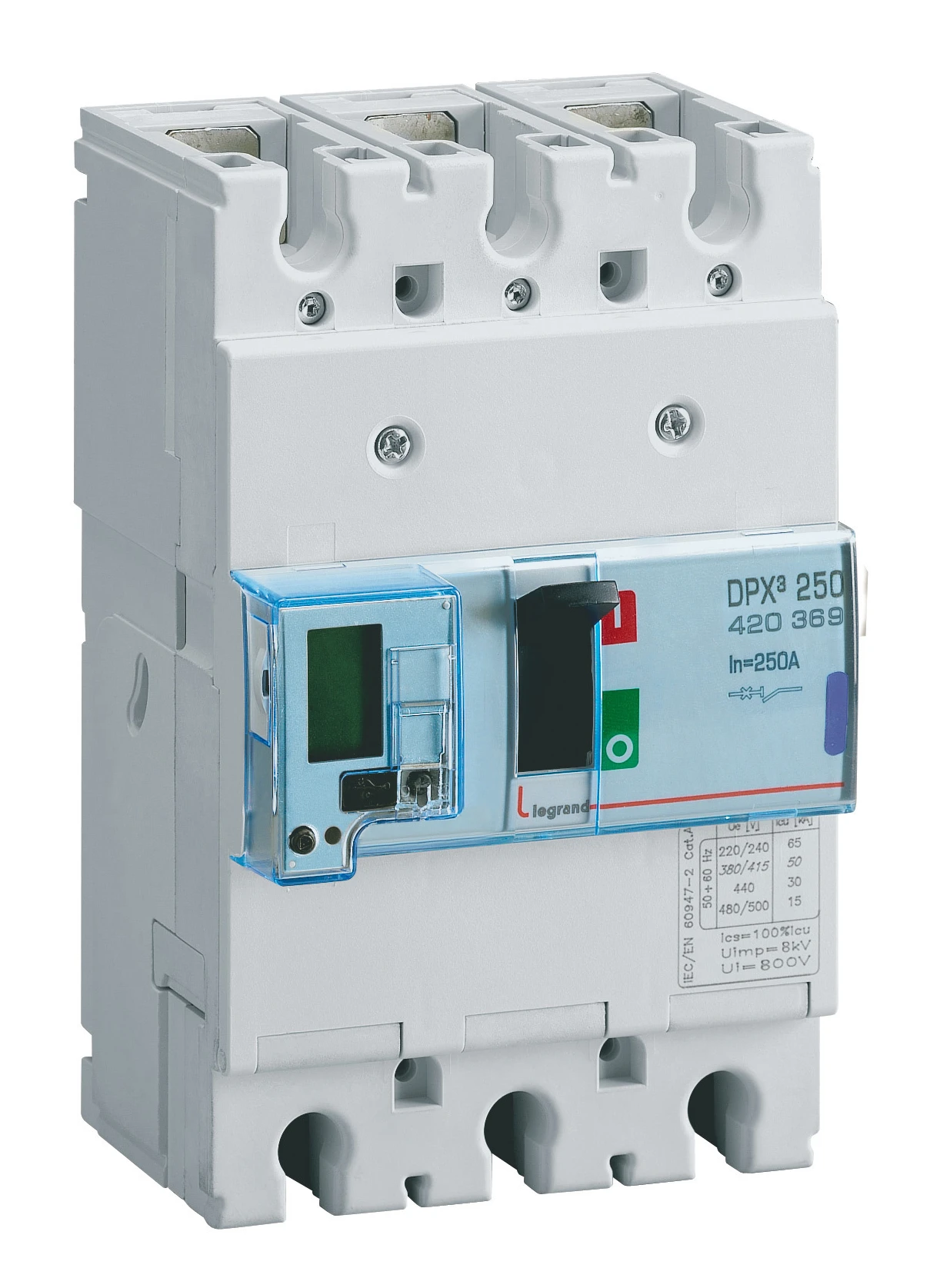 Disjoncteur électronique avec unité de mesure DPX³250 pouvoir de coupure 50kA 400V~ - 3P - 160A — Legrand — 420467