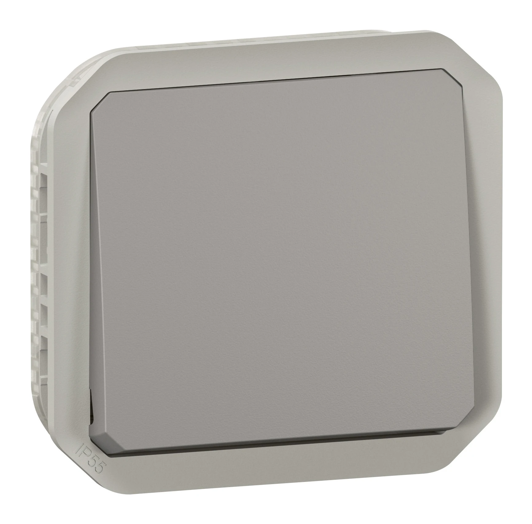 Poussoir NO étanche Plexo 10A IP55 IK08 avec enjoliveur finition gris — Legrand — 069540L