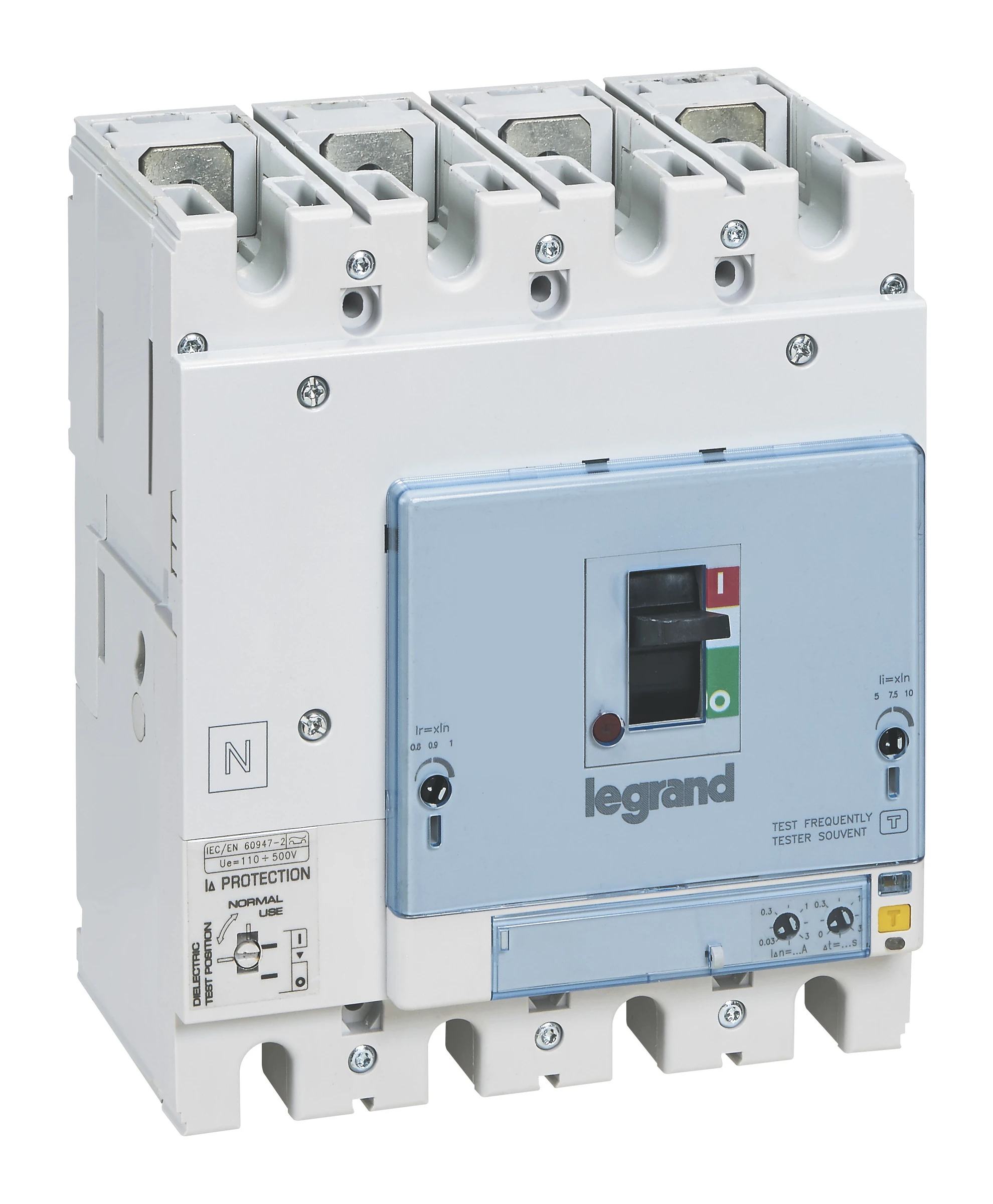 Legrand DPX³ 250 HP thermal-magnetic moulded-case circuit breaker — 100A, 4 poles, 36kA Icu at 400V, IP30 — 423053