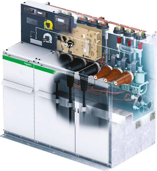 Tableau compact de cellules moyenne tension (MT) Schneider Electric RM6
