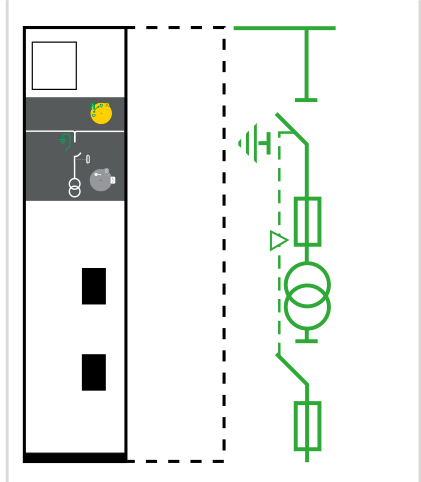 Schneider Electric SM6-24 CM — Medium-voltage (MV) switchgear cubicle — Voltage metering — earthed neutral