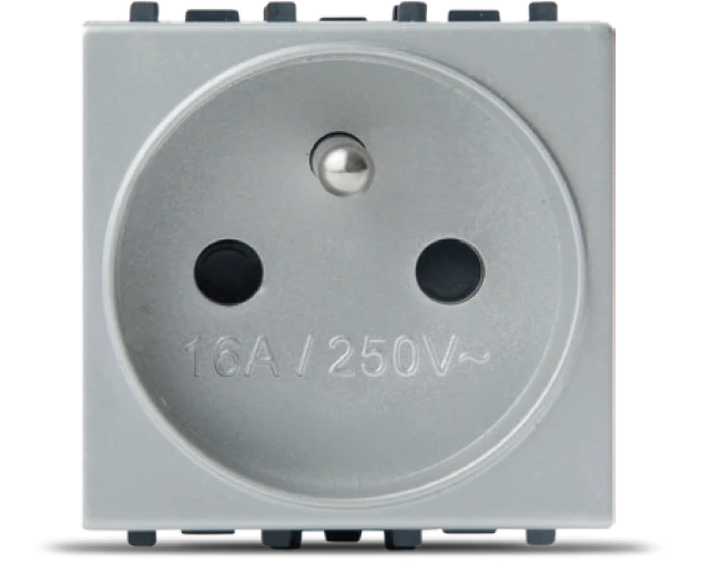 Prise 2P+T 16A 250V silver STIEL ALPHA