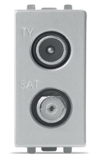 STIEL ALPHA 1-module TV-SAT splitter socket silver
