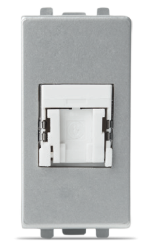 STIEL ALPHA Cat.6A UTP RJ45 socket silver