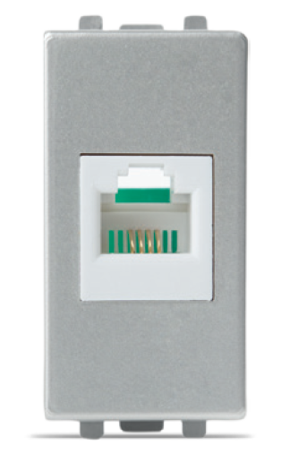 STIEL ALPHA 4-contact RJ11 telephone socket with screw terminals silver