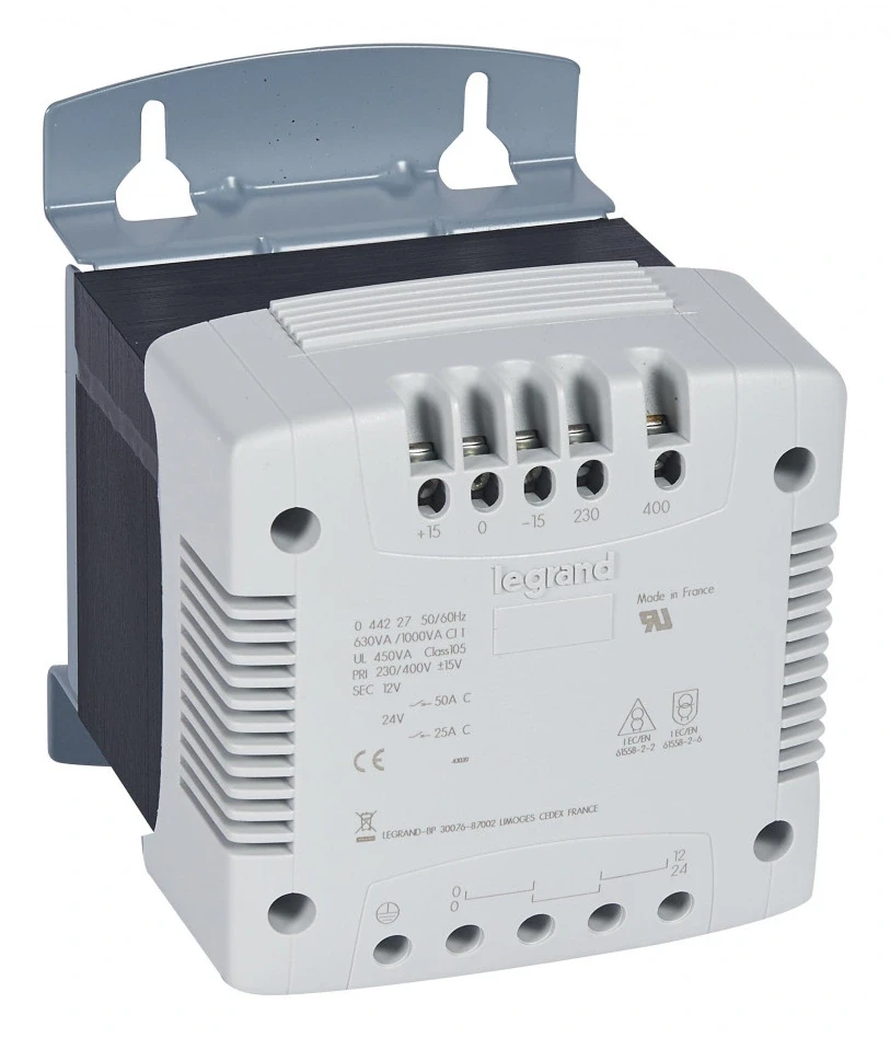 Legrand Single-phase control transformer, 230/400V to 12/24V, 630VA — 044227