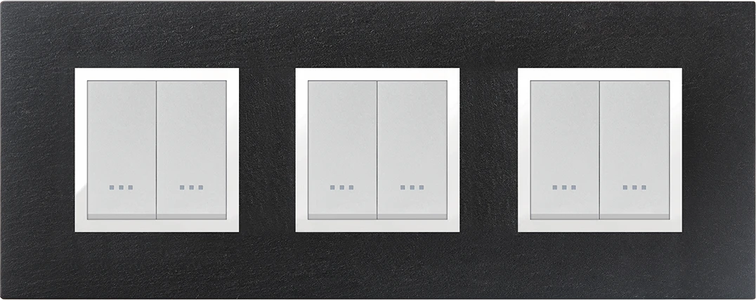 STIEL ALPHA Prestige 6-module square slate cover plate