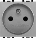 Prise 2P+T 16A 250V gris mat STIEL ALPHA