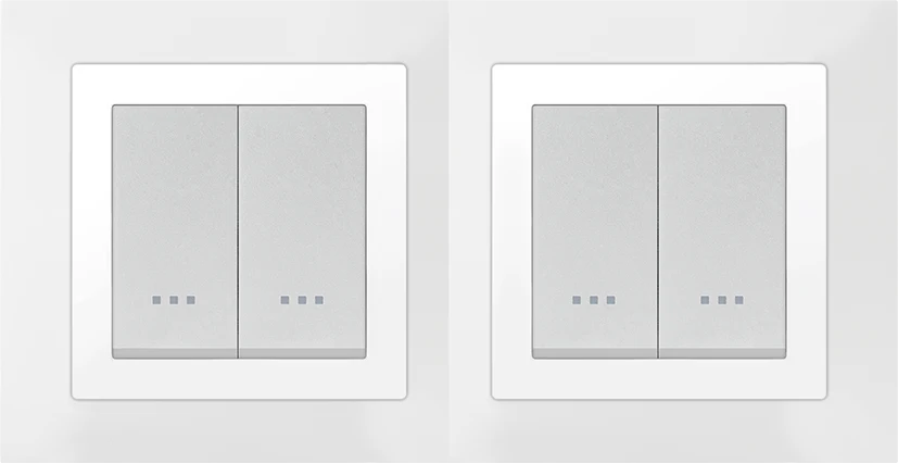 STIEL ALPHA Quadro 4-module square snow white cover plate with chrome trim