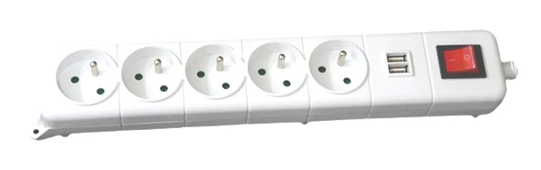 Bloc multiprise 5 prises avec USB et interrupteur SOMEF