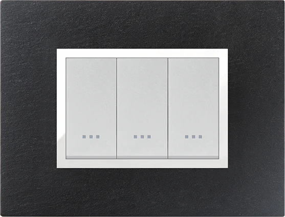 STIEL ALPHA Prestige 3-module rectangular slate cover plate