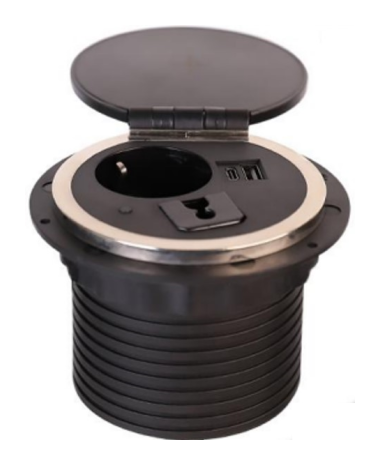 Mini retractable socket column — SOMEF 70MCRB1P1C