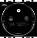 STIEL ALPHA 20A 250V 2P+E socket black