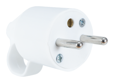 STIEL French male plug 2P+T 16A with pull ring white