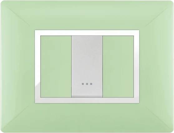 STIEL ALPHA Élégance 1-module rectangular anise green cover plate with chrome trim