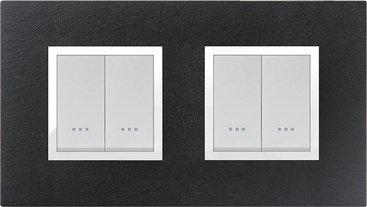 STIEL ALPHA Prestige 4-module square slate cover plate