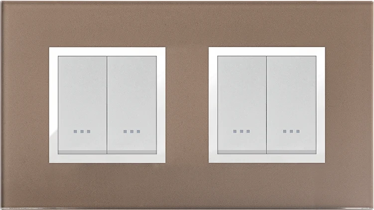 STIEL ALPHA Prestige 4-module square bronze glass cover plate
