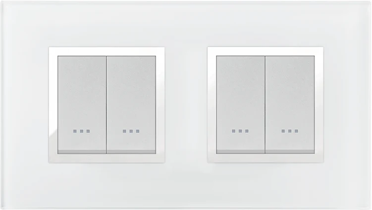 STIEL ALPHA Prestige 4-module square white glass cover plate