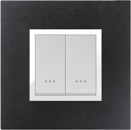 STIEL ALPHA Prestige 2-module square slate cover plate