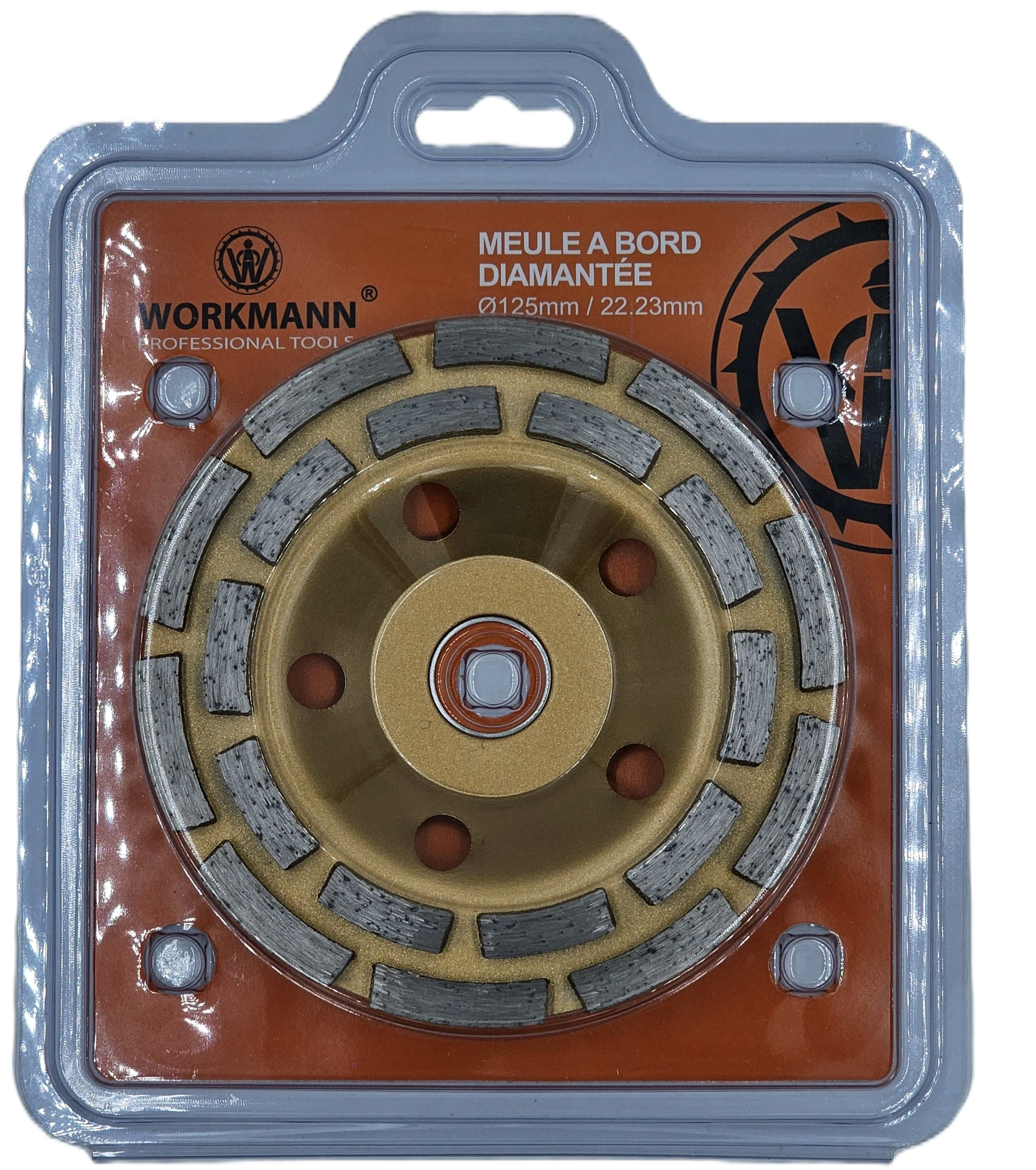 Workmann Standard diamond-rim grinding wheel — 125x 22.2