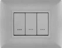 STIEL ALPHA Élégance 3-module rectangular matt grey cover plate with plain trim