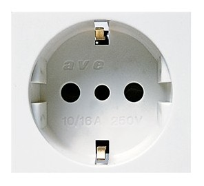 Prise schuko 2P+T 16 A blanc — SOMEF 45B93TS