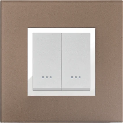 STIEL ALPHA Prestige 2-module square bronze glass cover plate
