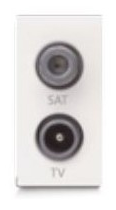 Prise combinee tv/SAT 1 module antibacterien 43 — SOMEF 436096/TRN2