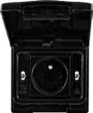 STIEL ALPHA IP44 weatherproof flush 2P+E socket gloss black