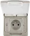 STIEL ALPHA IP44 weatherproof flush 2P+E socket silver