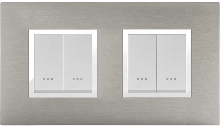 STIEL ALPHA Prestige 4-module square stainless steel cover plate