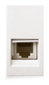 White RJ11 Keystone telephone outlet for floor box — SOMEF 45977SBR-RJ11