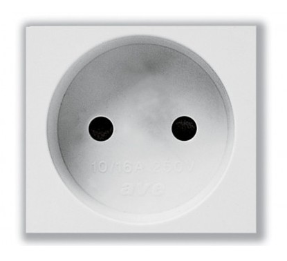 Prise 2 poles carree 16 A avec securite blanc — SOMEF 45B92SM