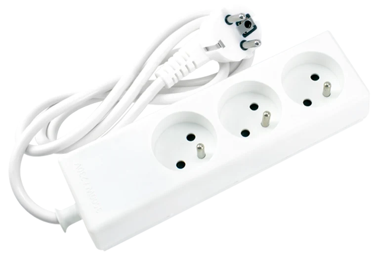 Bloc Multiprises blanc - 3 prises STIEL