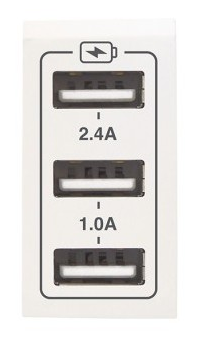 Triple USB charger 3.4 A white — SOMEF 45B84USB