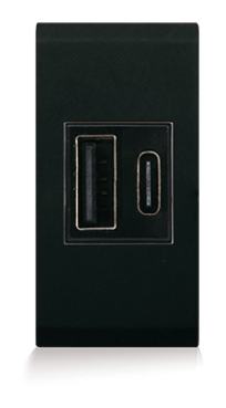 USB charger ultra-fast (PD) 20 W type A+C NERA 43 — SOMEF 432086USB