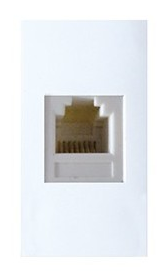 Prise telephone 4 plots RJ11 blanc — SOMEF 45B24K