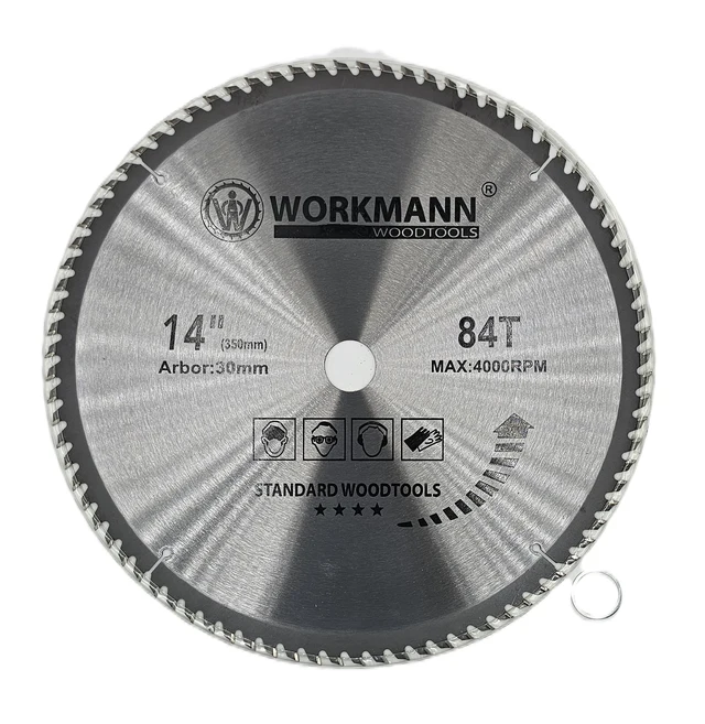 Workmann carbide-tipped wood saw blade — 350×30 · Z84 · 84 teeth
