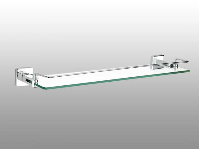 Bathroom shelf with retaining rail — SANA WARD