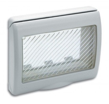 Weatherproof plate flush-mounted rectangular 1-3 modules S45 white — SOMEF 45S43B