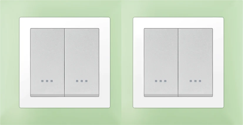 STIEL ALPHA Quadro 4-module square anise green cover plate with chrome trim