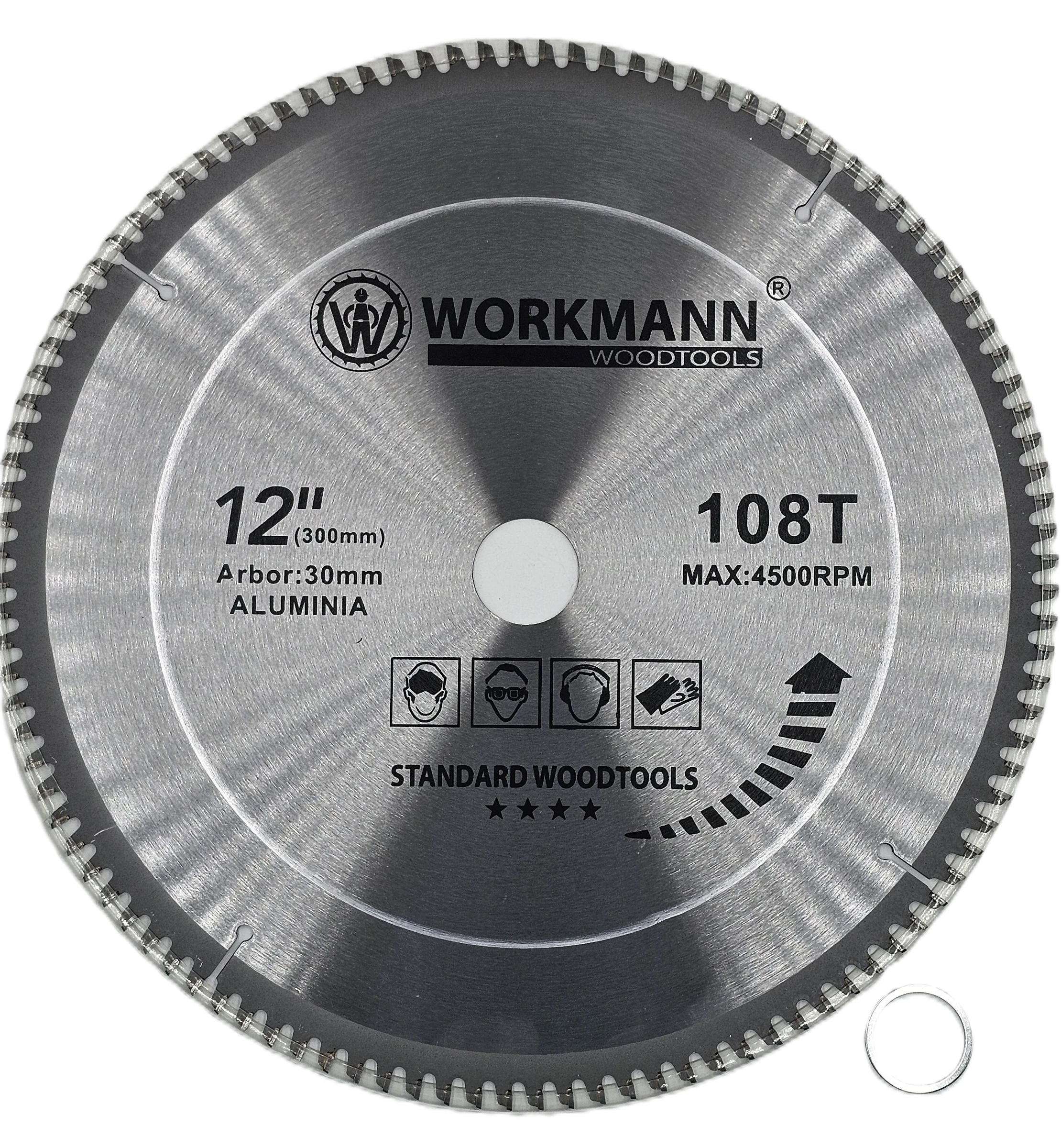 Workmann carbide-tipped aluminium saw blade — 300×30 · Z108 · 108 teeth