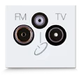 Prise séparatrice TV/FM/SAT S45 blanche — SOMEF 45B96/TRN3