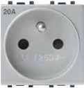 STIEL ALPHA 20A 250V 2P+E socket silver