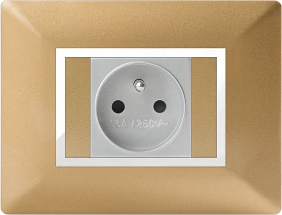 STIEL ALPHA Élégance for socket rectangular gold cover plate with chrome trim
